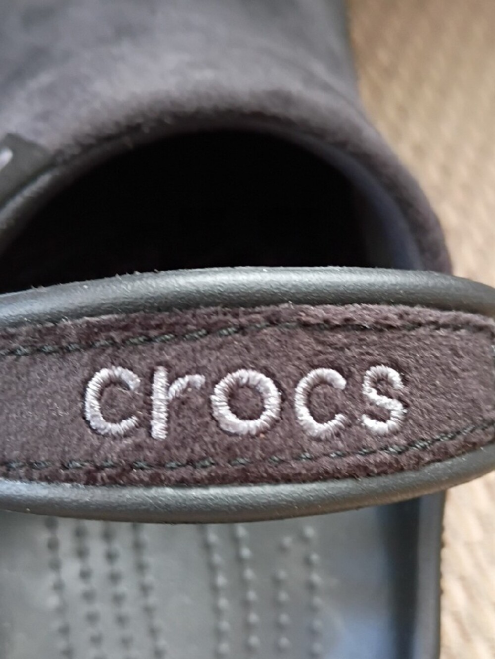 CROCS Womens Or Kids Suede-Look Clog Mules in Black - Picture 3 of 11